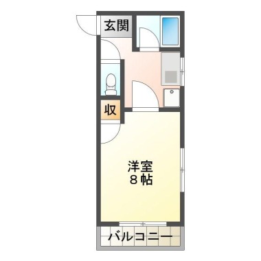 中常三島町 マンション 1K 206の間取り図