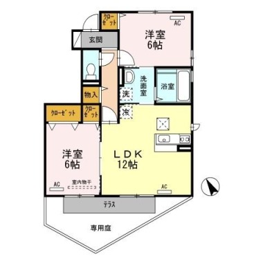 ルーエ III101の間取り図