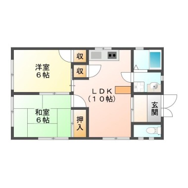 南昭和町 一戸建て 2LDK 左側奥の間取り図