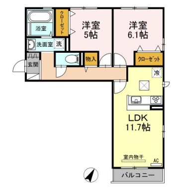 クオーレ 301の間取り図