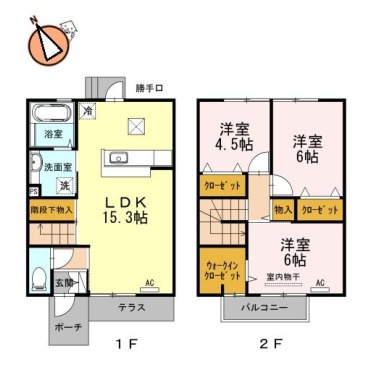 グランツ内浜 A棟 102の間取り図