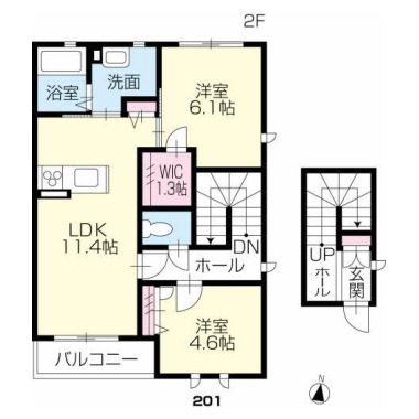 プロヌーブWEST 201の間取り図