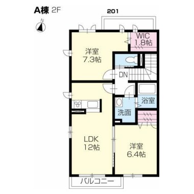 シャーメゾンWEST 201の間取り図