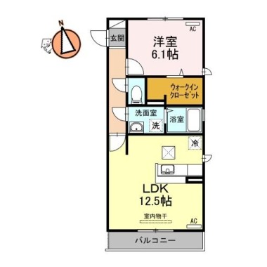 ルミエール E棟 101の間取り図