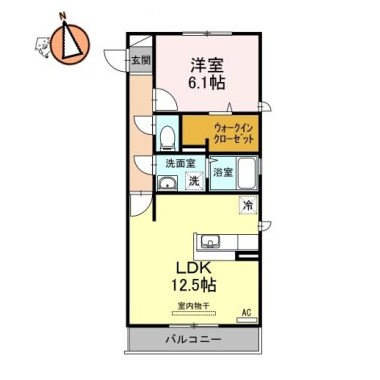 ルミエール E棟 201の間取り図