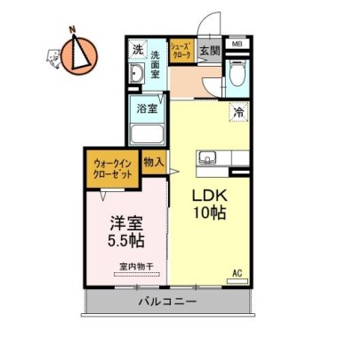 ルミエール E棟 203の間取り図