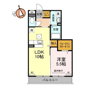 ルミエール E棟 305の間取り図