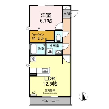 ルミエール E棟 306の間取り図