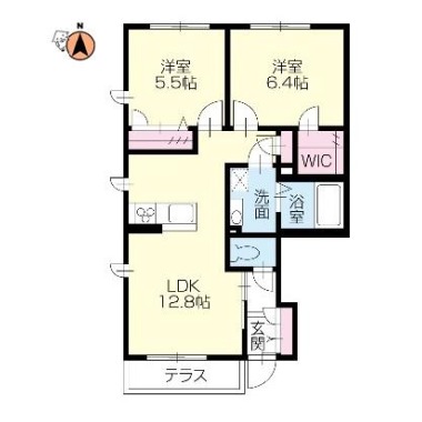 プロヌーブ名東 A棟 A102の間取り図