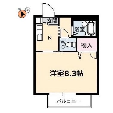 CASA安宅 B棟 106の間取り図