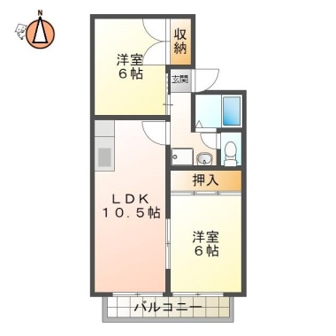 新浜 アパート 2LDK 207の間取り図