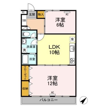 グランディール末広 103の間取り図
