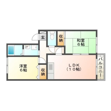 南沖洲 アパート 2LDK 201の間取り図