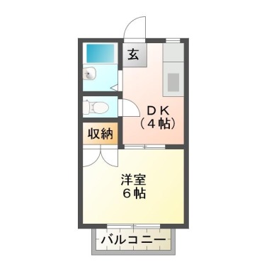 佐古八番町 アパート 1DK 202の間取り図