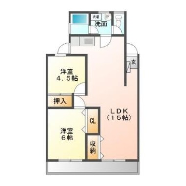 北矢三町 マンション 2LDK 301の間取り図