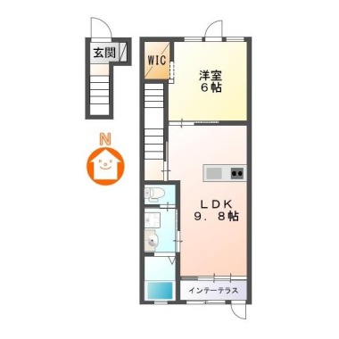レーグル1番館 205の間取り図