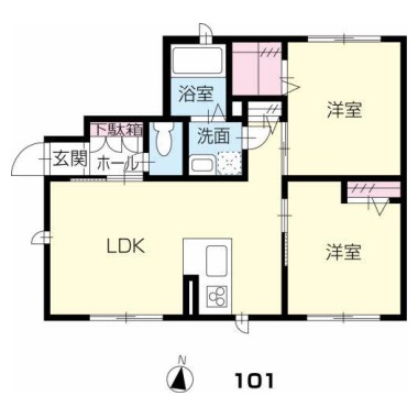 プロヌーブ佐古 102の間取り図