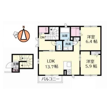 プロヌーブ佐古 201の間取り図