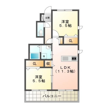 シャーメゾンレフレールV 105の間取り図