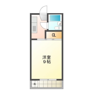 南佐古六番町 マンション 1K 202の間取り図