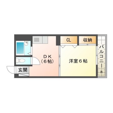 名東町 マンション 1DK A402の間取り図