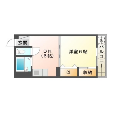 名東町 マンション 1DK A404の間取り図