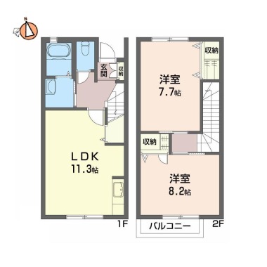 シャーメゾンIII番館(メゾネット) 102の間取り図
