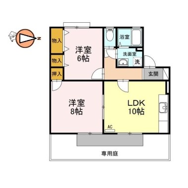 グリーンハイツ田宮 102の間取り図