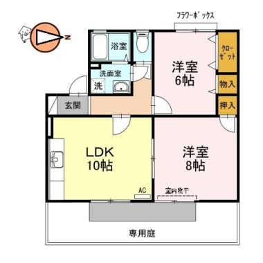 グリーンハイツ田宮 103の間取り図