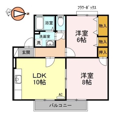 グリーンハイツ田宮 201の間取り図
