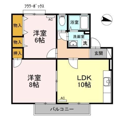 グリーンハイツ田宮 202の間取り図