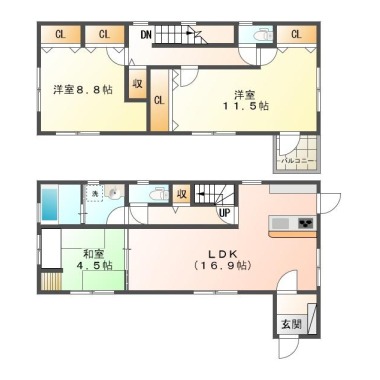 高原字平島 一戸建て 3LDK Aの間取り図