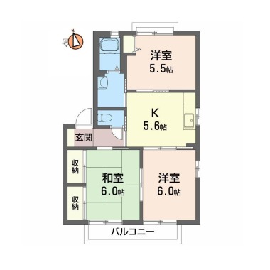 シャーメゾンI番館 201の間取り図