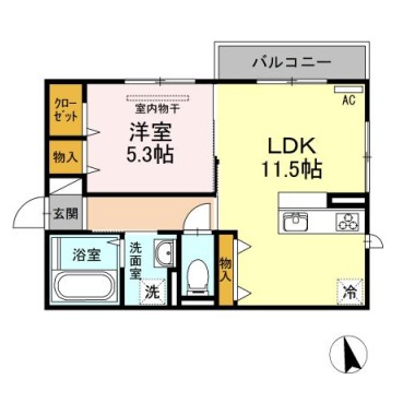 浜の前ガーデン 201の間取り図