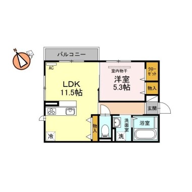 浜の前ガーデン 205の間取り図