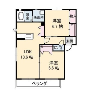 グランマスト春日 B棟 203の間取り図