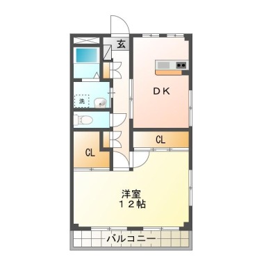 中吉野町 マンション 1LDK 201の間取り図