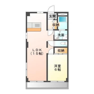 中吉野町 マンション 1LDK 202の間取り図