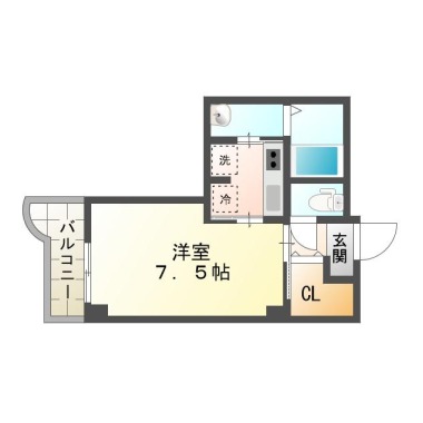 北常三島町 マンション 1K 507の間取り図