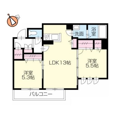 シャーメゾンガーデン福島A棟 A302の間取り図