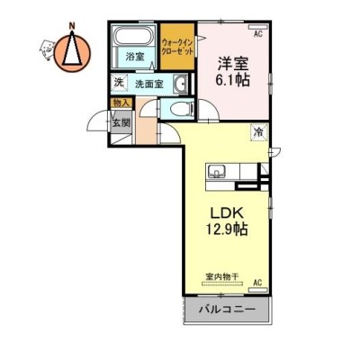 ヴィルナチュール 301の間取り図