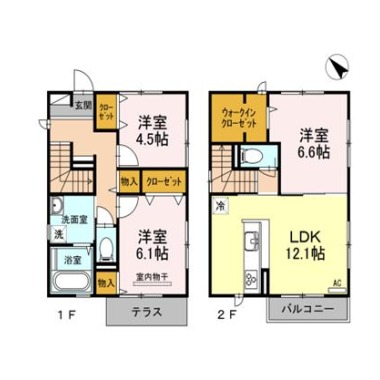 アンジュクレール Aの間取り図