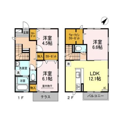 アンジュクレール Bの間取り図