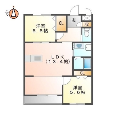 ピースリベルタ Kitasako B棟 302の間取り図