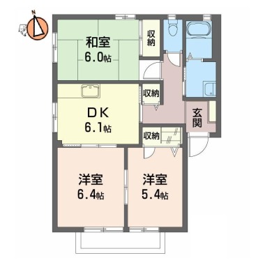 コンフォート A棟 202の間取り図