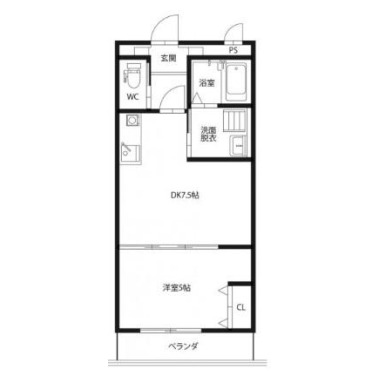 ピースリベルタ Kitasako C棟 102の間取り図