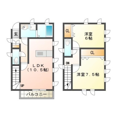 リブライフ末広II Aの間取り図