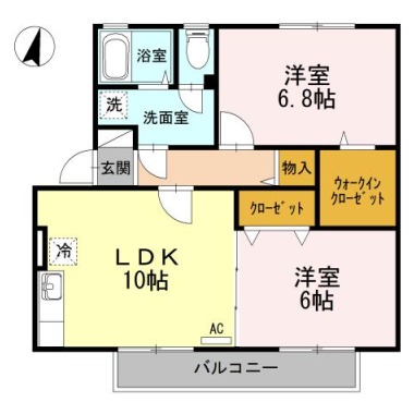 サニークレストA棟 102の間取り図