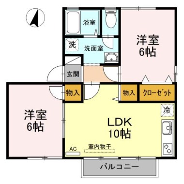 サニークレストA棟 201の間取り図