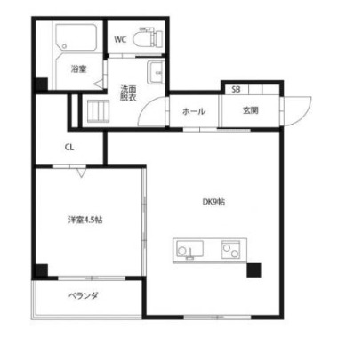 ピースコウセイ北佐古 B棟 205の間取り図